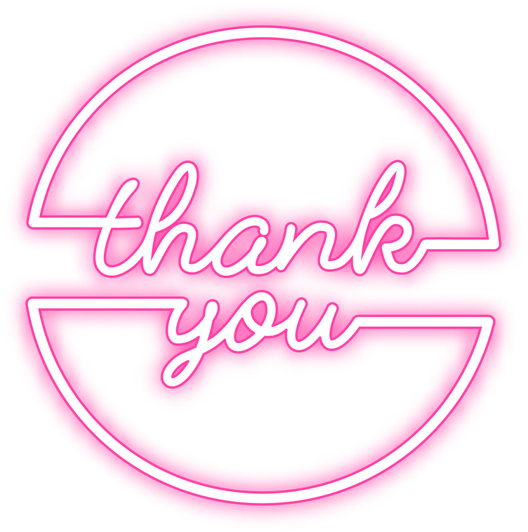 Thank You Neon  Sign Illustration 